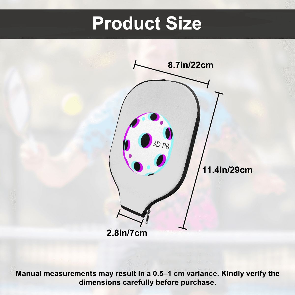 3D PB Pickleball Paddle Cover